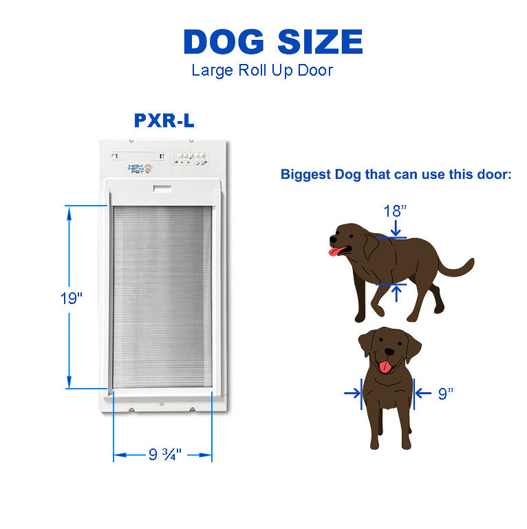 POWER PET ROLL UP Automatic WiFi Patio Pet Door, Large, Tall