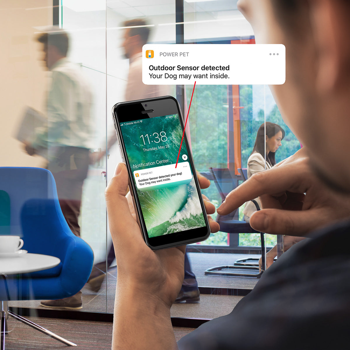 POWER PET ROLL UP Automatic WiFi Pet Door: Medium, Wall Mount