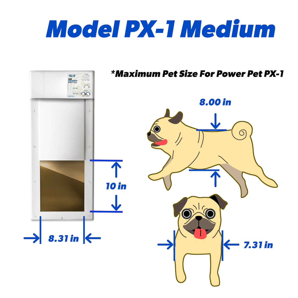 Power Pet Smart Automatic Dog Door - Medium, Wall Installation