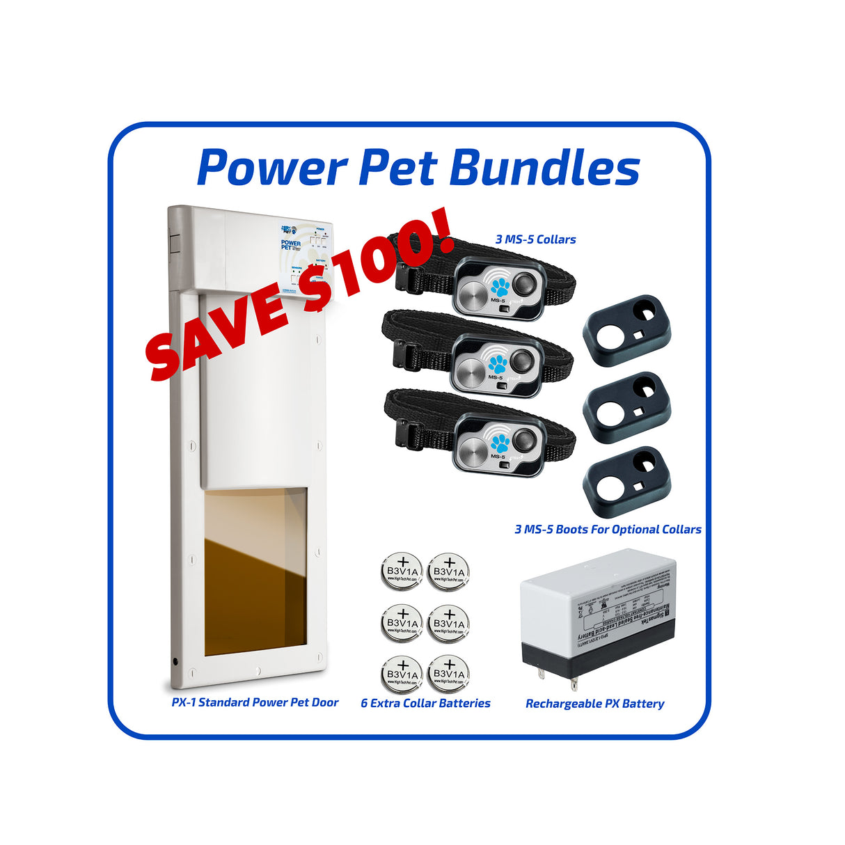 PX-1 MEDIUM STANDARD DOOR MOUNT POWER PET DOOR BUNDLE