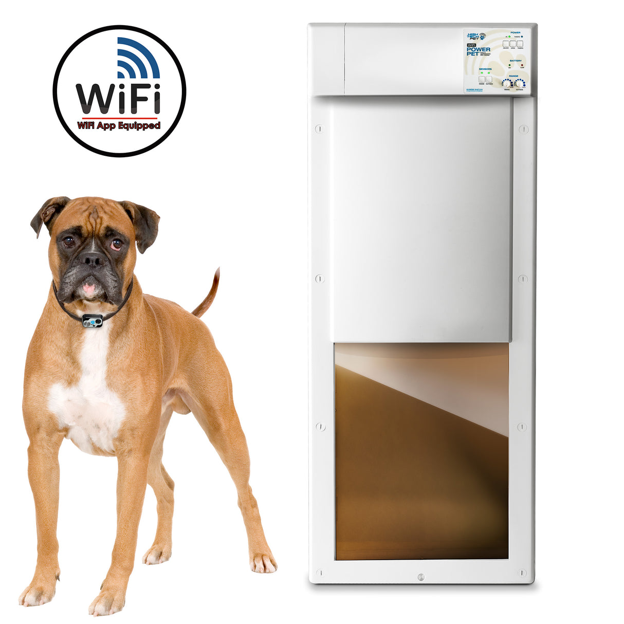 NEW! WiFi Controlled, Pet Operated Power Pet® Door Large, 12" X 16" Opening for Pets up to 100 lbs.
