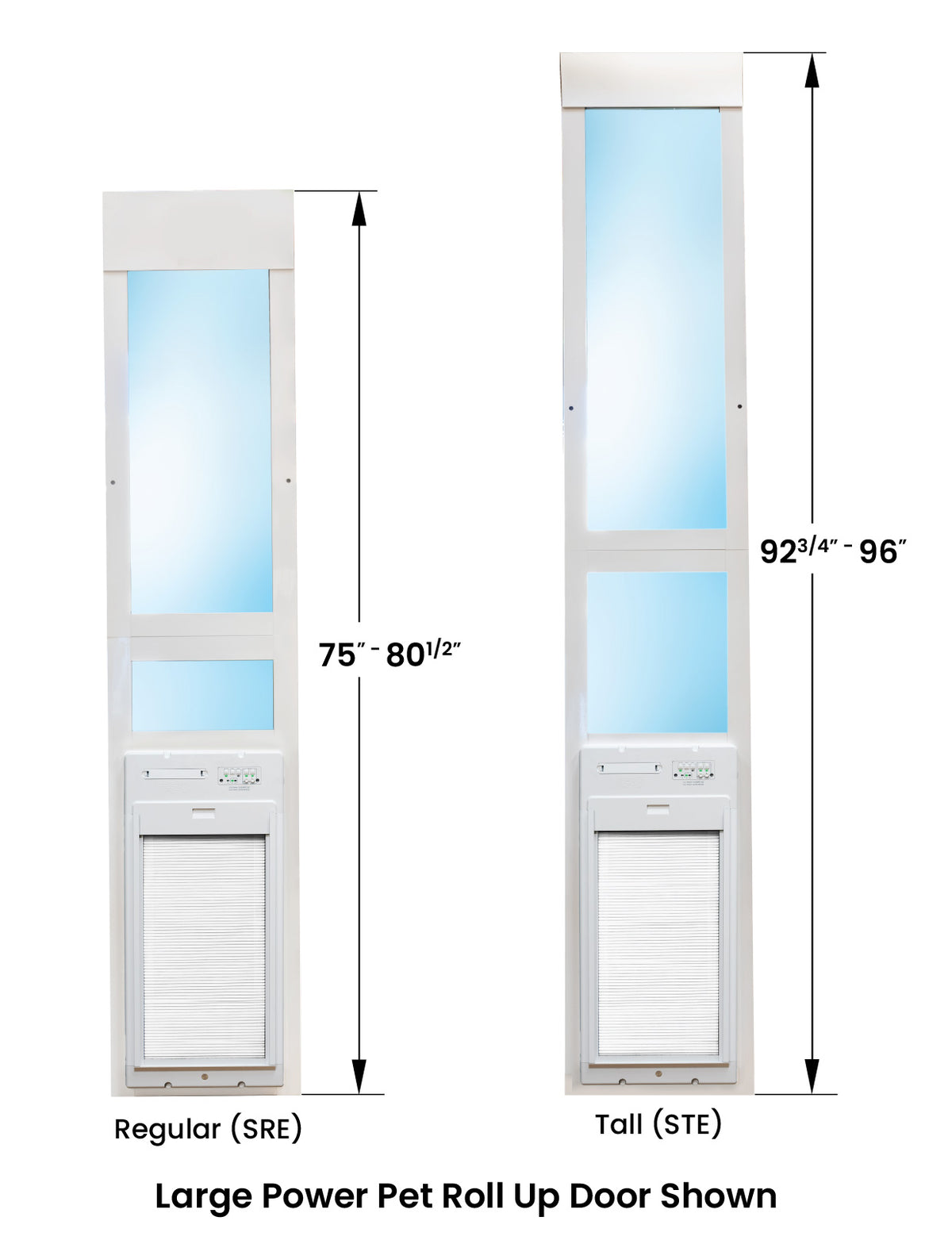 Power Pet Roll Up Smart Automatic Dog Door - Large, Tall Height Patio Installation
