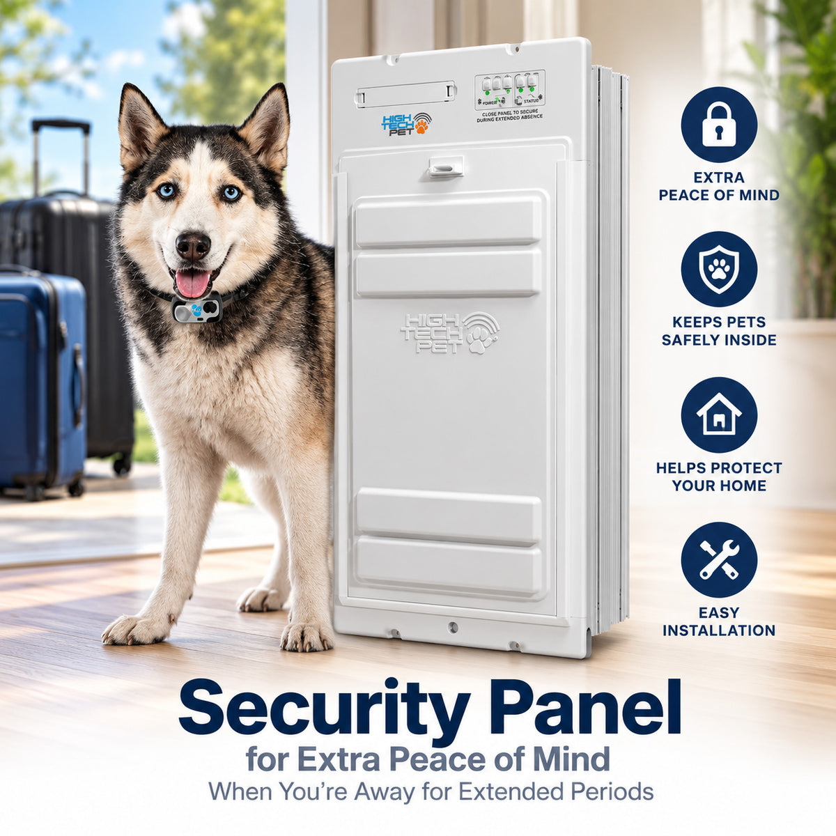 Power Pet Roll Up Smart Automatic Dog Door - XL, Door Installation