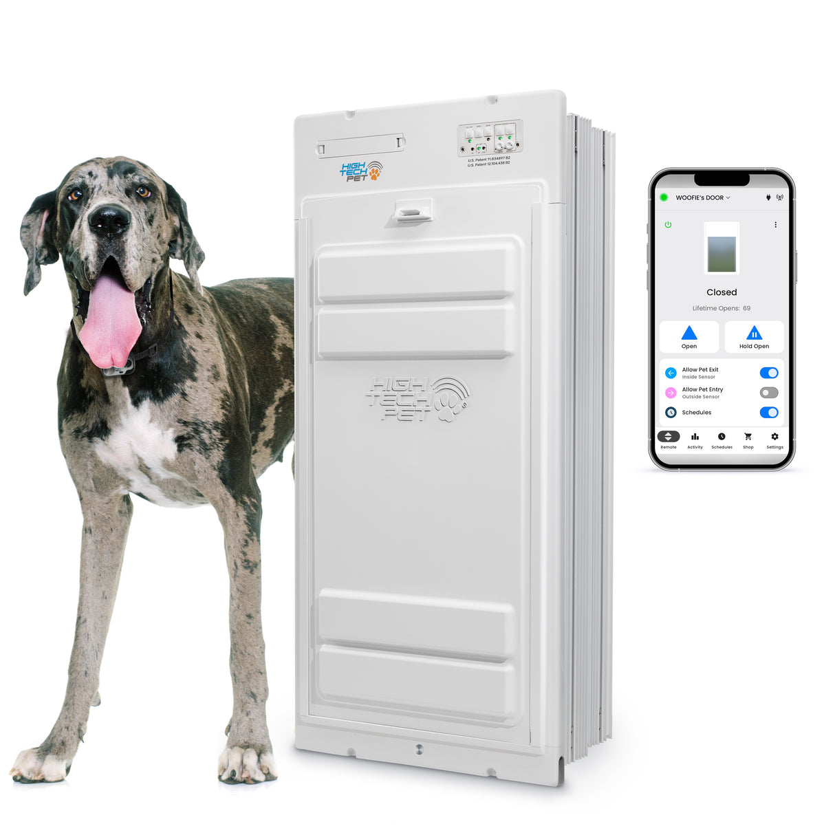 POWER PET ROLL UP Automatic WiFi Pet Door: XL, Wall Mount