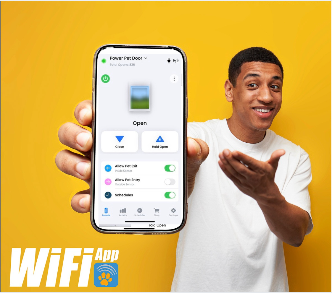 PXR-SRE-M MEDIUM, REG HEIGHT POWER PET PATIO ROLL UP WiFi PET DOOR