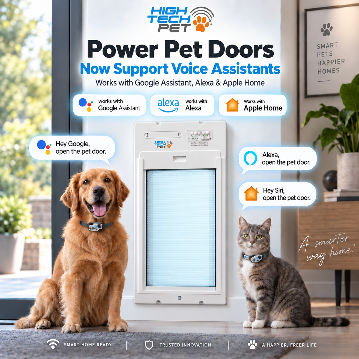 Power Pet Roll Up Smart Automatic Dog Door - XL, Door Installation
