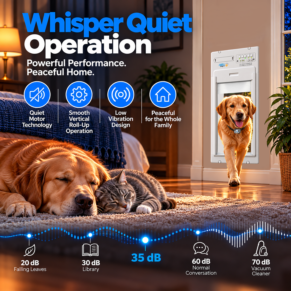 Power Pet Roll Up Smart Automatic Dog Door - XL, Door Installation
