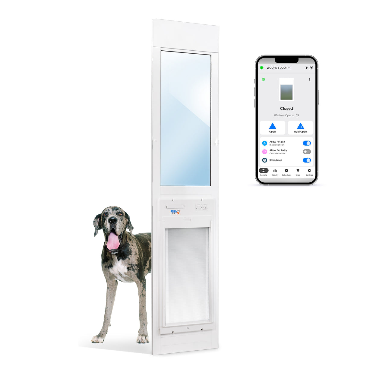POWER PET ROLL UP Automatic WiFi Patio Pet Door, Extra Large, Regular Height