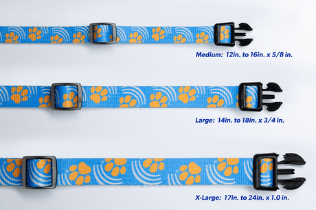 PAWS PATTERN DELUXE COLLAR - Large