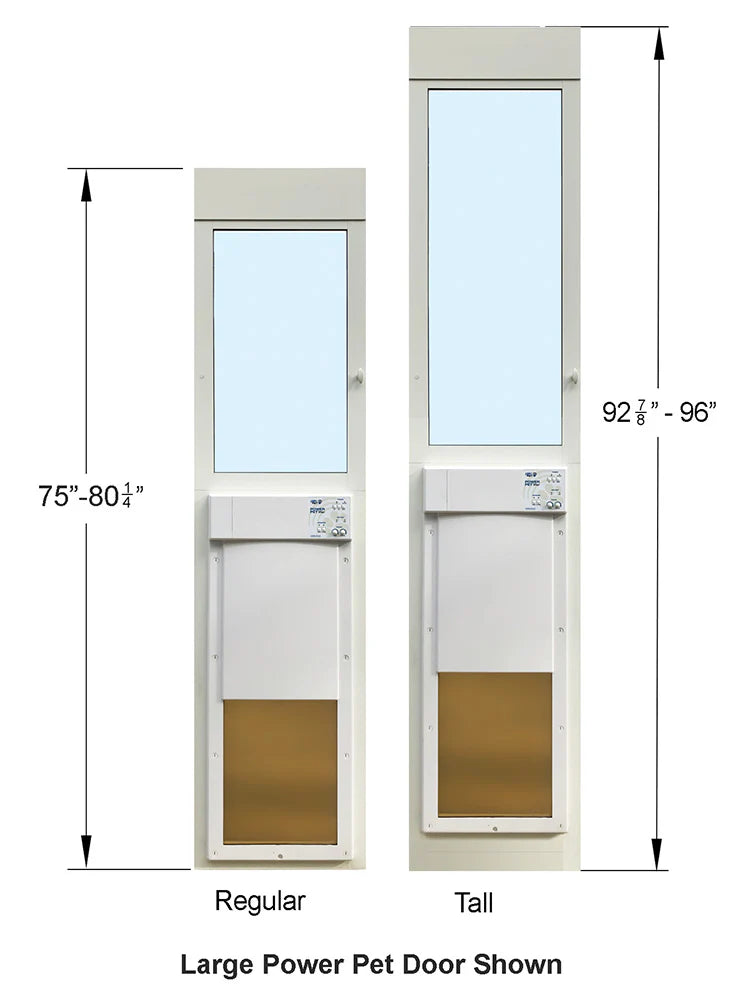 NEW! WiFi Controlled Power Pet Patio Door Pet Operated, Smart Phone Controlled Easily Installs in Most Patio Door Frames