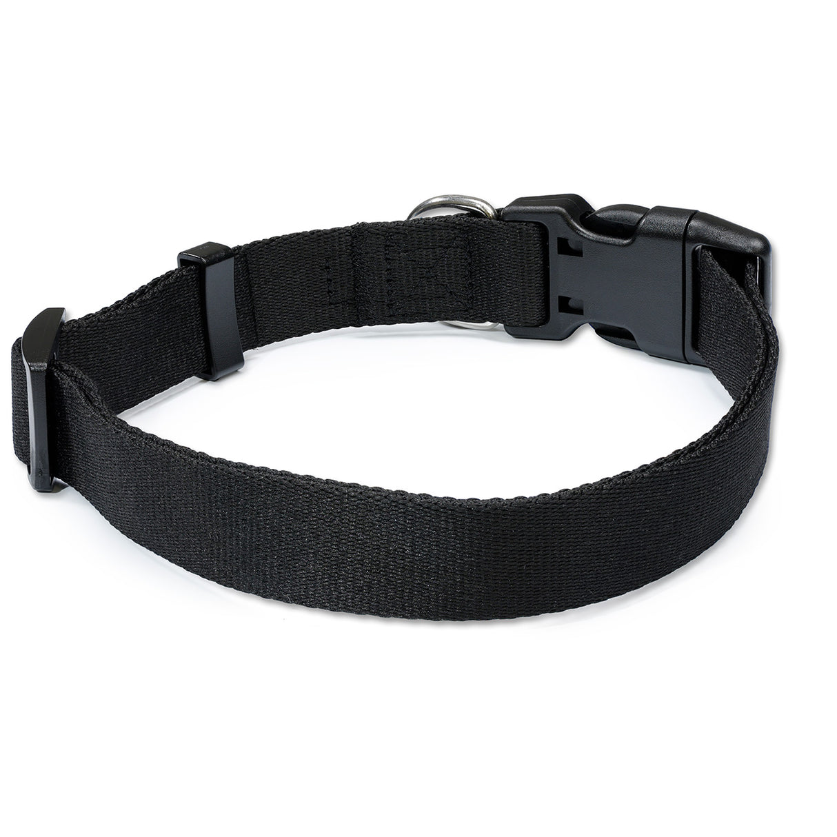SOLID BLACK DELUXE COLLAR - Medium