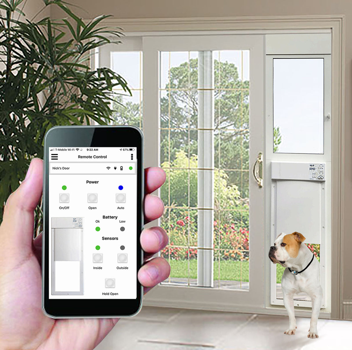 New! Power Pet WiFI Enabled Automatic Patio Pet Door - Click to enlarge