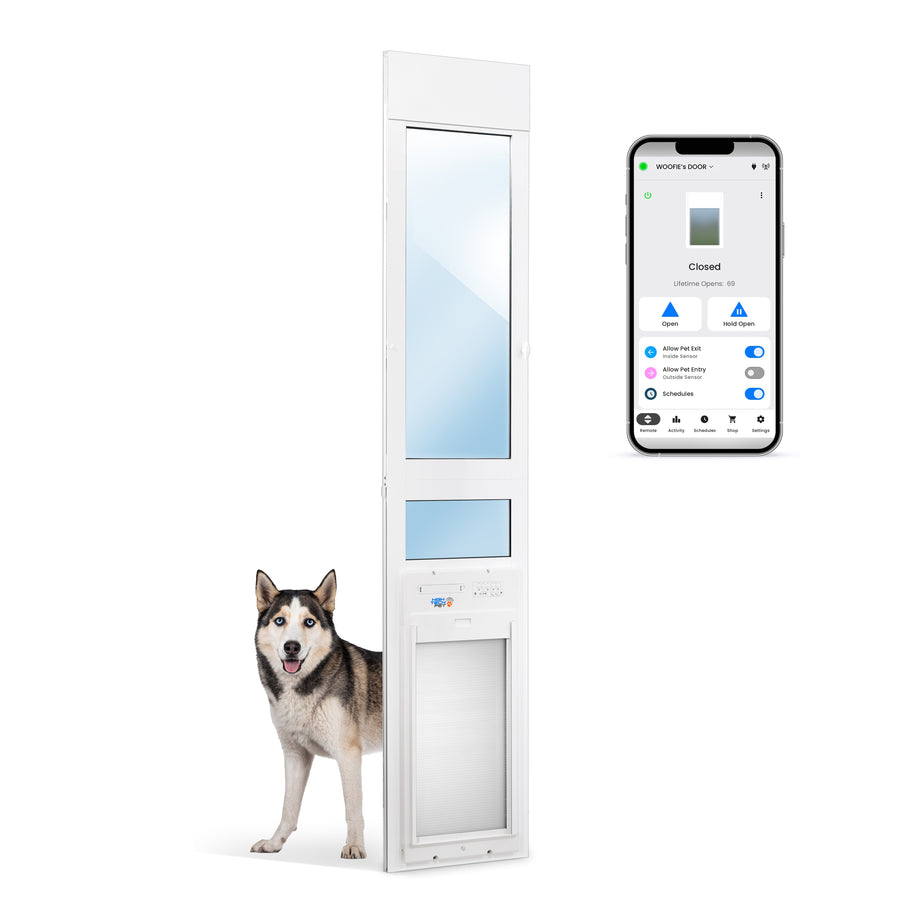 PXR-SRE-L LARGE, REG HEIGHT POWER PET PATIO ROLL UP WiFi PET DOOR ...