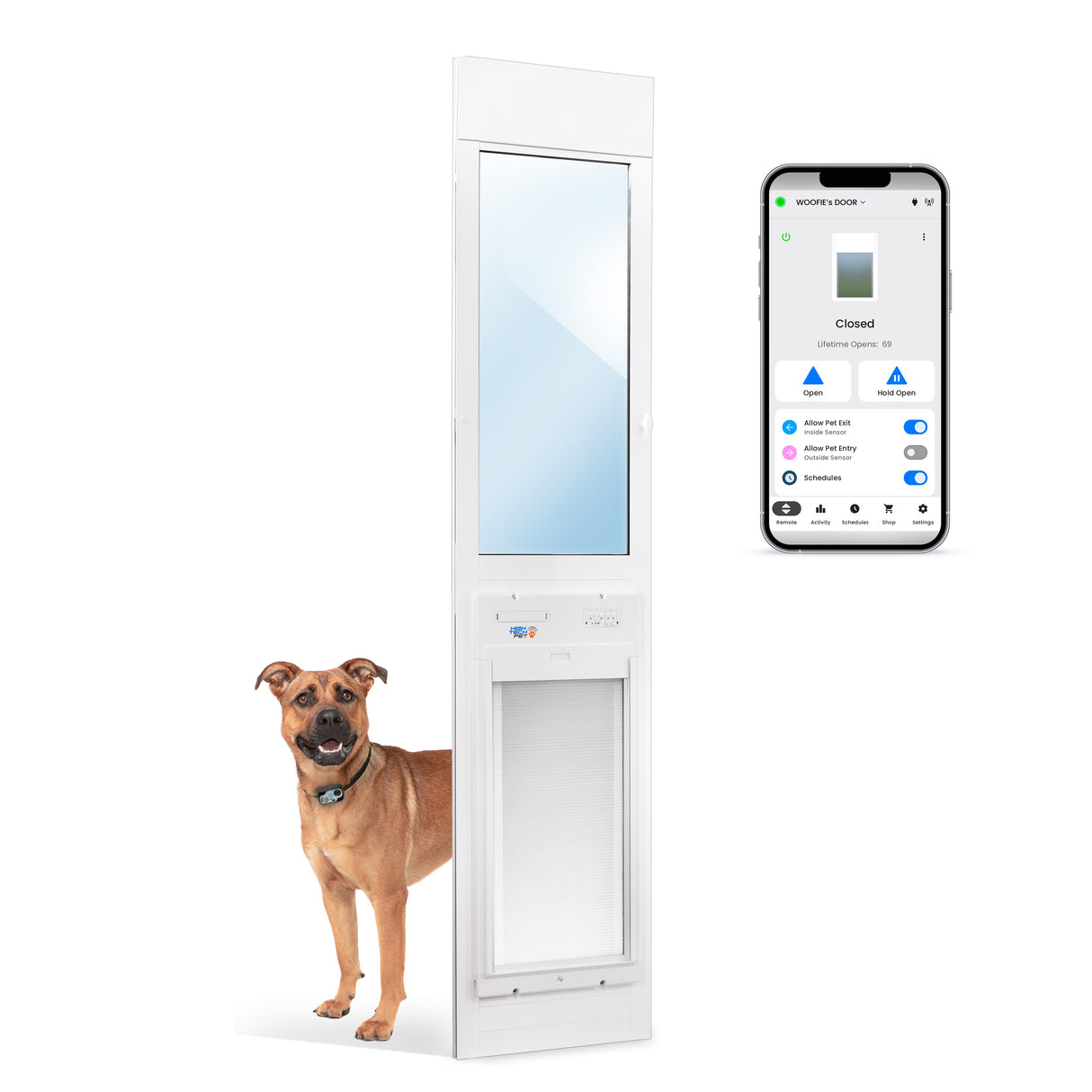 POWER PET ROLL UP Automatic WiFi Patio Pet Door, Medium, Regular Height