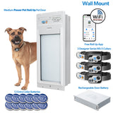 Power Pet Roll Up Smart Automatic Dog Door - Medium, Wall Installation Bundle
