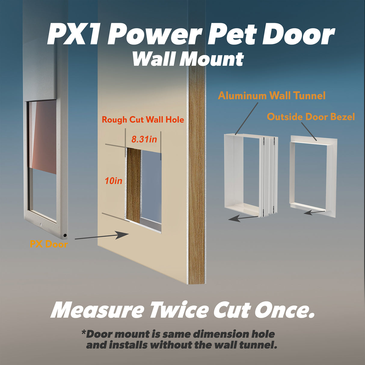 Medium Power Pet Door, Wall Mount