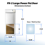 NEW! WiFi Controlled, Pet Operated Power Pet® Door Large, 12" X 16" Opening for Pets up to 100 lbs.