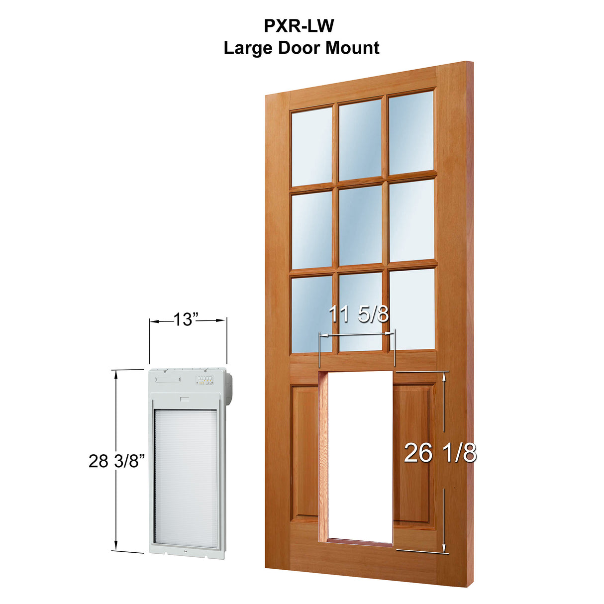 POWER PET ROLL UP Automatic WiFi Pet Door: Large, Door Mount