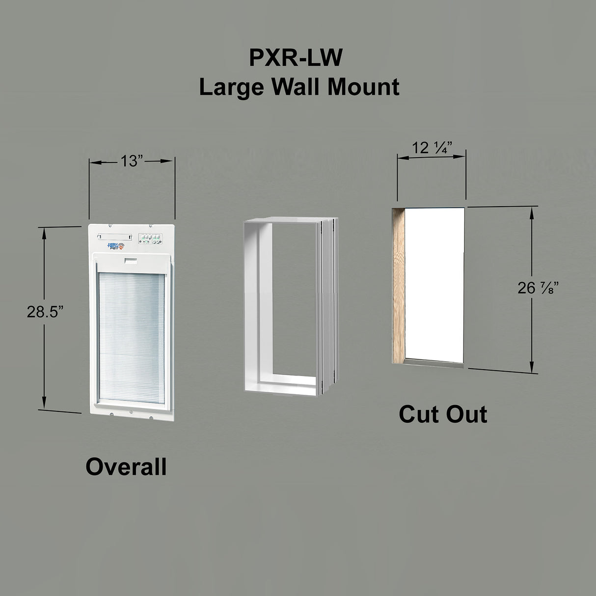 PXR-LW LARGE WALL MOUNT POWER PET ROLL UP WiFi ENABLED PET DOOR