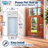 Power Pet Roll Up Smart Automatic Dog Door  - Large, Door Installation Bundle