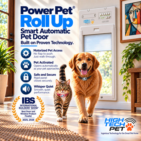 Power Pet Roll Up Smart Automatic Dog Door - Large, Door Installation