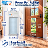 Power Pet Roll Up Smart Automatic Dog Door - Large, Door Installation