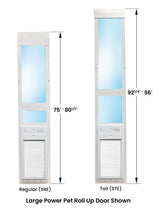 Power Pet Roll Up Smart Automatic Dog Door - Large, Tall Height Patio Installation
