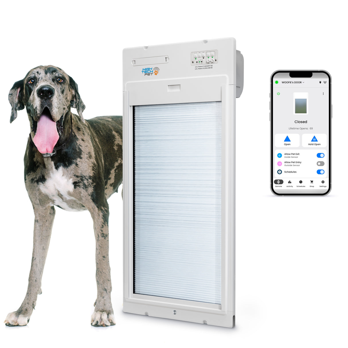 POWER PET ROLL UP Automatic WiFi Pet Door: XL, Door Mount
