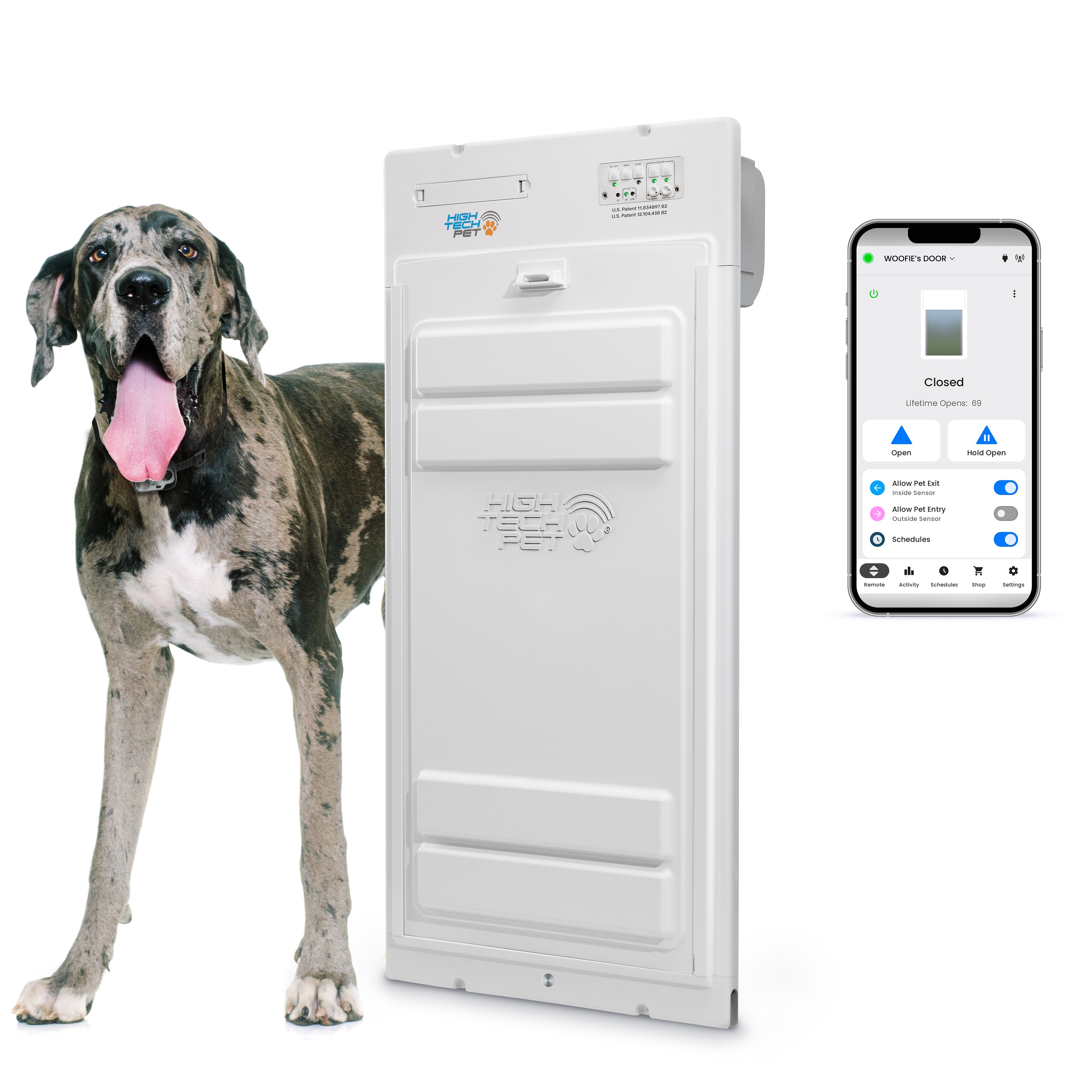 POWER PET ROLL UP. WiFi Automatic Pet Door - Extra Large, Door
