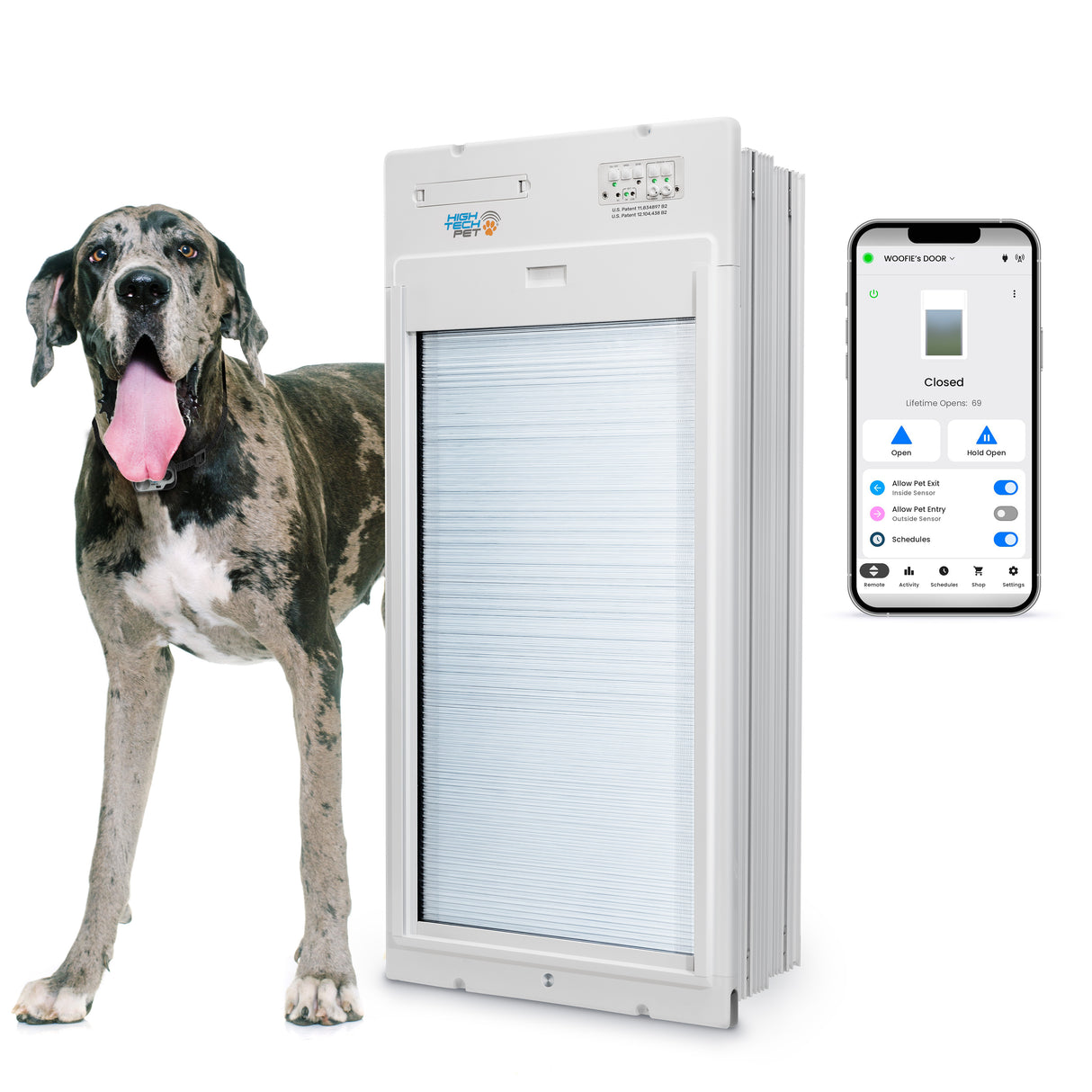 POWER PET ROLL UP Automatic WiFi Pet Door: XL, Wall Mount