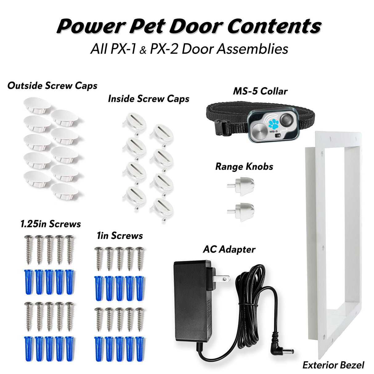 Model PX-2 LARGE STANDARD POWER PET ® WALL MOUNTED PET DOOR for All Pets up to 100 lbs.