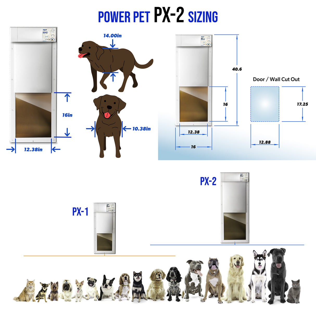Power Pet Large Patio Pet Door Regular Height