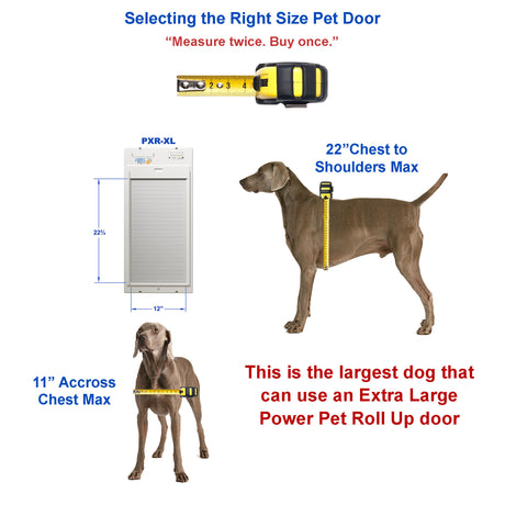 PXR-XL EXTRA LARGE DOOR MOUNT POWER PET ROLL UP WiFi ENABLED PET DOOR