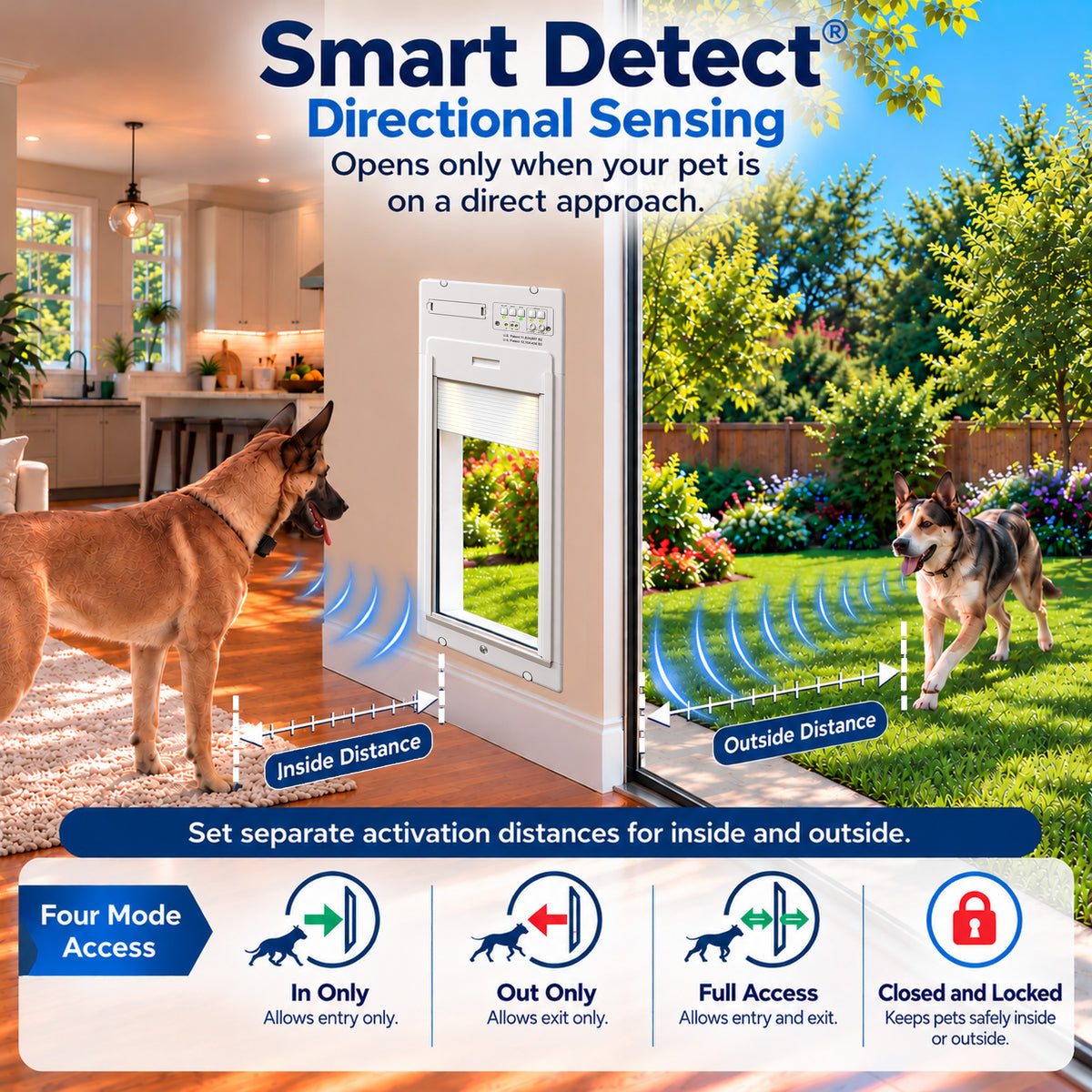 Power Pet Roll Up Smart Automatic Dog Door - XL, Door Installation