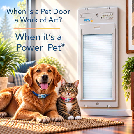 Power Pet Roll Up Smart Automatic Dog Door - Large, Door Installation