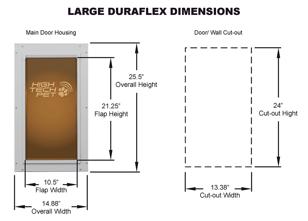 Duraflex Heavy Duty Dog Door - Wall Mount - Large