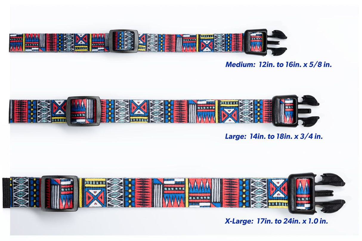 TRIBAL PATTERN DELUXE COLLAR - Extra Large