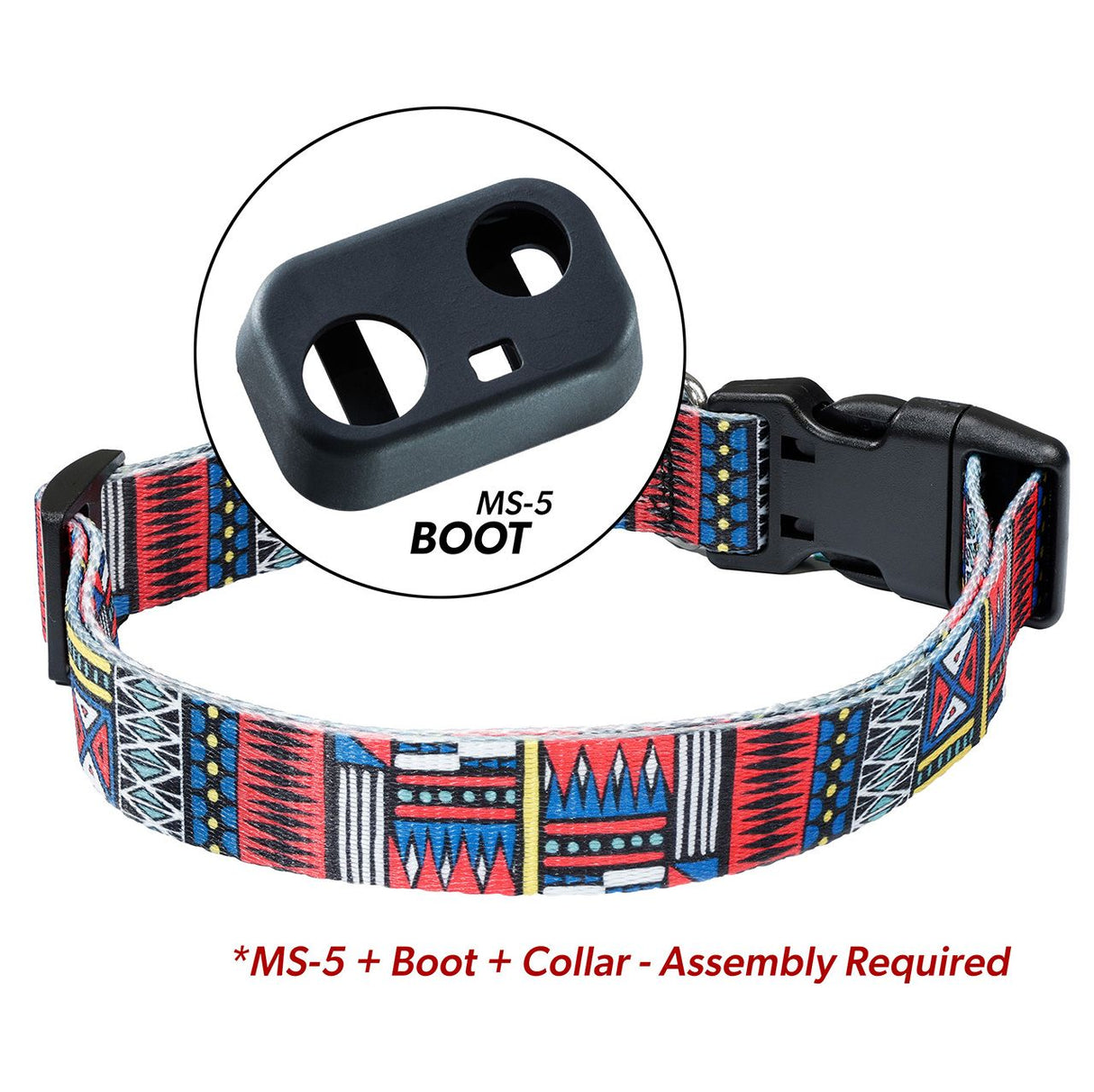 MS-5 UPGRADE KIT: 'TRIBAL' PATTERN DELUXE COLLAR + MS-5 Boot - Large