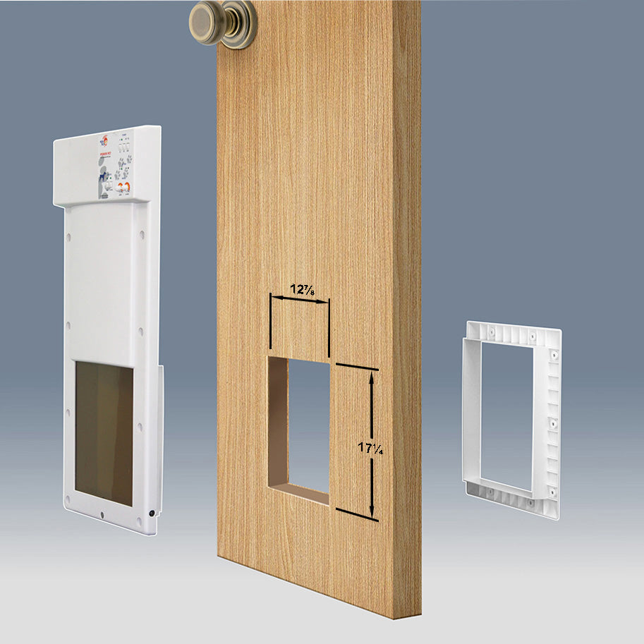 Power Pet Smart Automatic Dog Door - Medium, Wall Installation Bundle