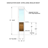 DURAFLEX PATIO PET DOOR EXTRA LARGE, REGULAR HEIGHT
