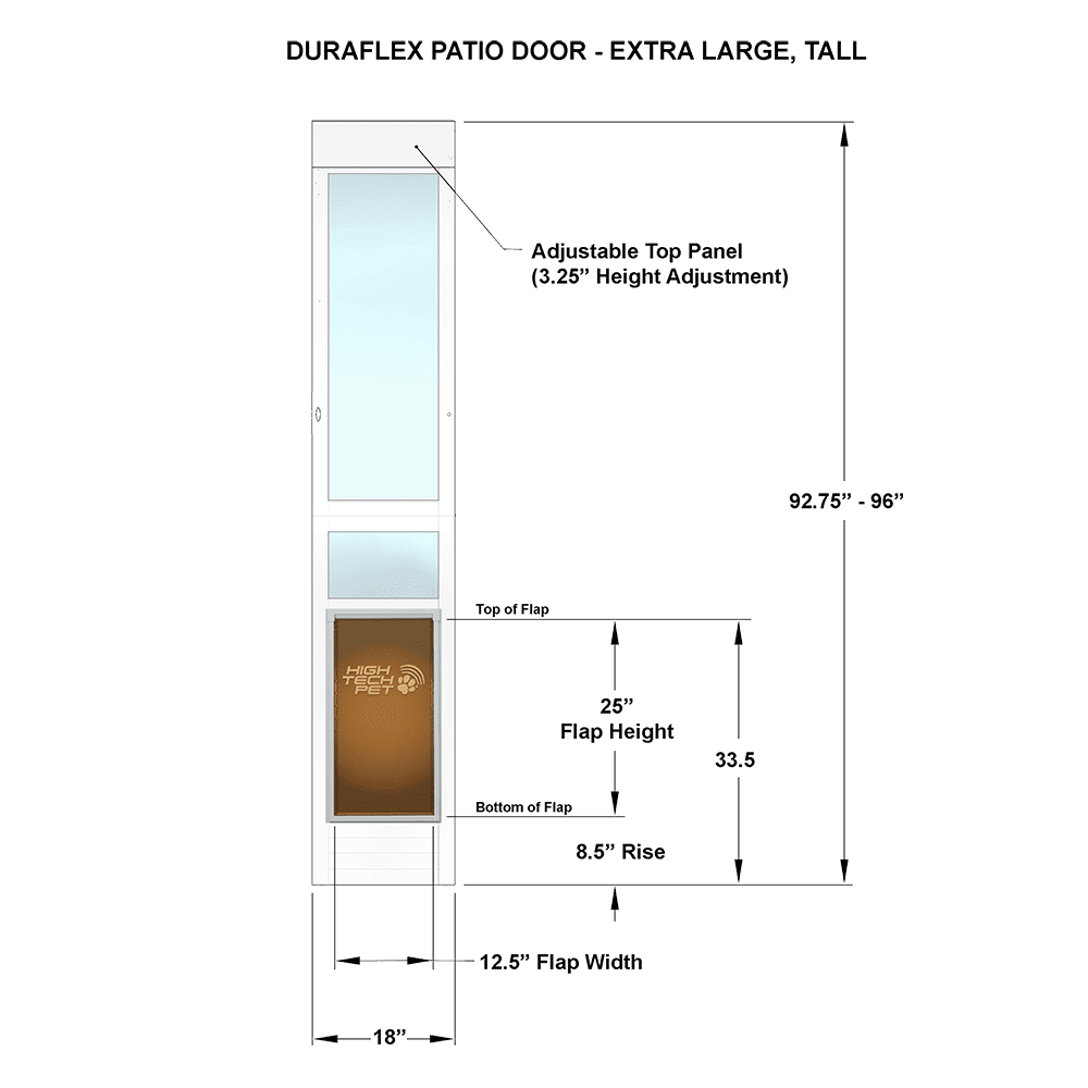DURAFLEX PATIO PET DOOR EXTRA LARGE, TALL