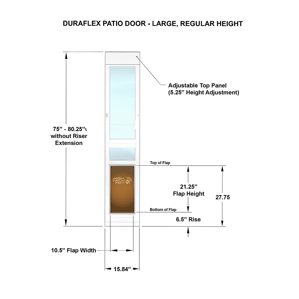 DURAFLEX PATIO PET DOOR LARGE, REGULAR HEIGHT