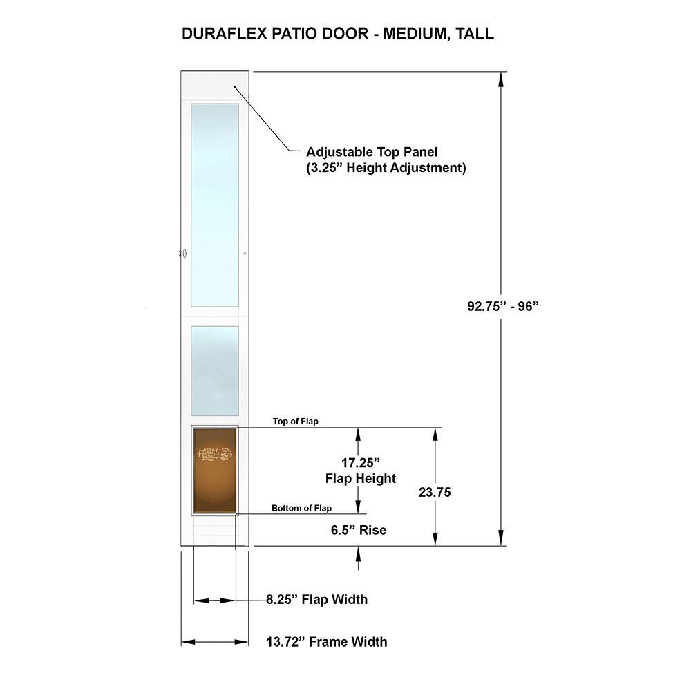 DURAFLEX PATIO PET DOOR MEDIUM, TALL